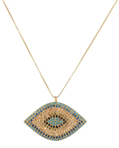 Eye Candy La Silver Cz Evil Eye Necklace In Gold