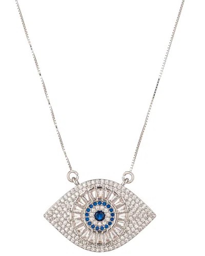 Eye Candy La Silver Cz Evil Eye Necklace