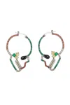 Eye Candy La Luxe Collection Cz Skull Earrings In Multi