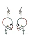Eye Candy La Skull Lightening Earrings In Black