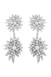 Eye Candy La Snow Drop Cz Crystal Drop Earring In Silver