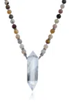 Eye Candy La Sonny Pendant Necklace In Beige