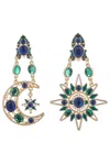 Eye Candy La Star & Moon Dangle Earring In Green