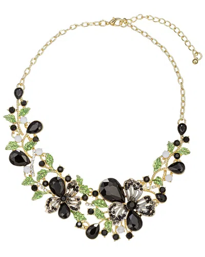 Eye Candy La Statement Collection Madison Noir Floral Statement Necklace In Multi
