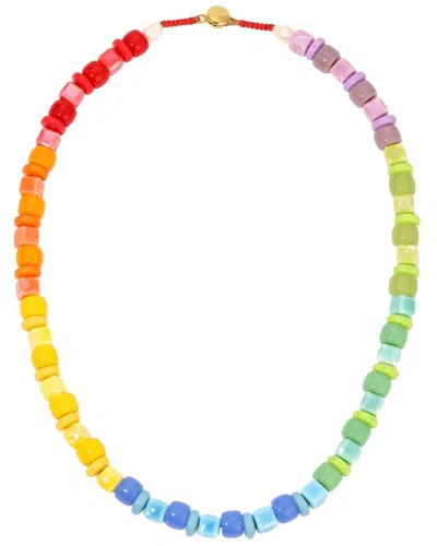 Eye Candy La Statement Toggle Necklace In Brass