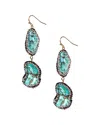 Eye Candy La Stormy Sea Turquoise Two Tier Drop Hook Earring