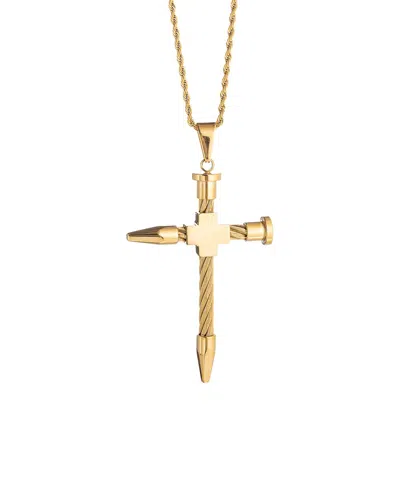 Eye Candy La Tail Cross Pendant Drop Necklace In Gold
