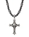 Eye Candy La The Bold Collection Agate Cross & Skull Pendant Necklace