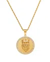 Eye Candy La The Bold Collection Titanium Cz Rowan Lion Head Pendant Necklace