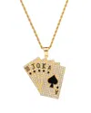 Eye Candy La The Bold Collection Titanium Cz Royal Flush Pendant Necklace