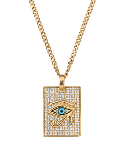 Eye Candy La The Bold Collection Titanium Cz The Eye Pendant Necklace In Gold