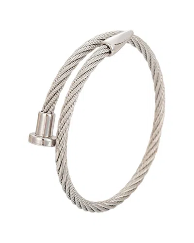 Eye Candy La The Bold Collection Titanium Leo Cuff Bracelet In Silver