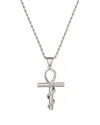 Eye Candy La The Bold Collection Titanium Snake Cross Pendant Necklace