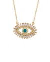 Eye Candy La The Luxe Collection 14k Over Silver Cz Evil Eye Necklace