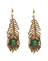 Eye Candy La The Luxe Collection 18k Plated Drusy Feather Earrings