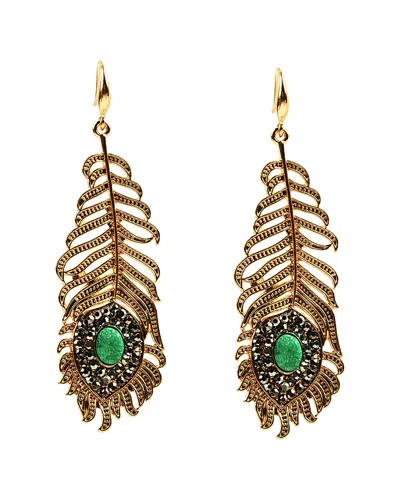 Eye Candy La The Luxe Collection 18k Plated Drusy Feather Earrings