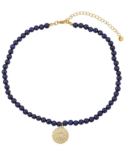 Eye Candy La The Luxe Collection Agate Gabriela Evil Eye Necklace In Blue