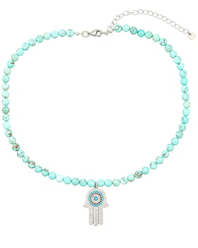 Eye Candy La The Luxe Collection Agate Kendall Necklace In Blue