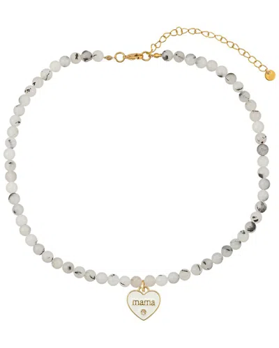 Eye Candy La The Luxe Collection Agate Mama Heart Pendant Necklace