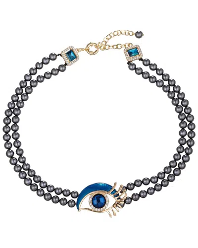 Eye Candy La The Luxe Collection Anne Eye Bead Necklace In Grey