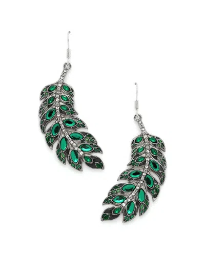 Eye Candy La The Luxe Collection Crystal Leaf Earrings