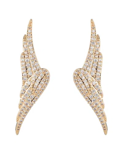 Eye Candy La The Luxe Collection Cz Angle Wing Dangle Earrings In Gold
