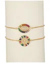 Eye Candy La Rainbow Eye & Cross Bracelet Set