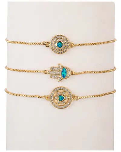 Eye Candy La The Luxe Collection Cz Eye & Hamsa Cuff Bracelet Set