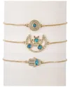 Eye Candy La The Luxe Collection Cz Eye & Hamsa Cuff Bracelet Set