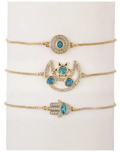 Eye Candy La The Luxe Collection Cz Eye & Hamsa Cuff Bracelet Set