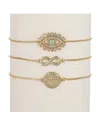 Eye Candy La The Luxe Collection Cz Infinity & Cross Cuff Bracelet Set
