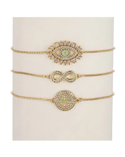 EYE CANDY LA EYE CANDY LA THE LUXE COLLECTION CZ INFINITY & CROSS CUFF BRACELET SET