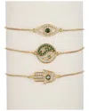 Eye Candy La The Luxe Collection Cz Yin & Yang, Hamsa, Eye Bolo Cuff Bracelet