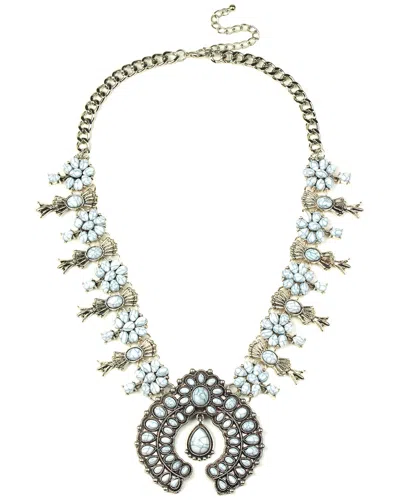 Eye Candy La The Luxe Collection Howlite White Blossom Drop Necklace In Gold