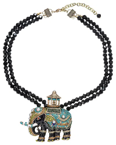 Eye Candy La The Luxe Collection Raja Elephant Agate Beaded Necklace In Multi