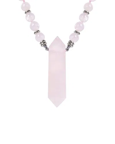 Eye Candy La The Luxe Collection Rose Quartz Harmony Necklace In Metallic
