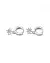 Eye Candy La The Luxe Collection Silver Cz North Star Earrings