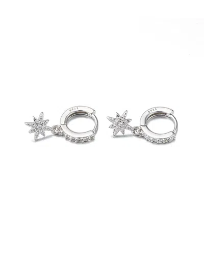Eye Candy La The Luxe Collection Silver Cz North Star Earrings