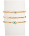 Eye Candy La The Luxe Collection Titanium Cz Hamsa & Evil Eye Stretch Bracelet