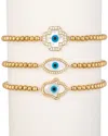 Eye Candy La The Luxe Collection Titanium Cz Hamsa & Evil Eye Stretch Bracelet Set
