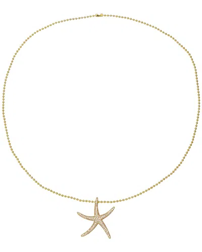 Eye Candy La The Luxe Collection Titanium Cz Starfish Pendant Necklace In Gold