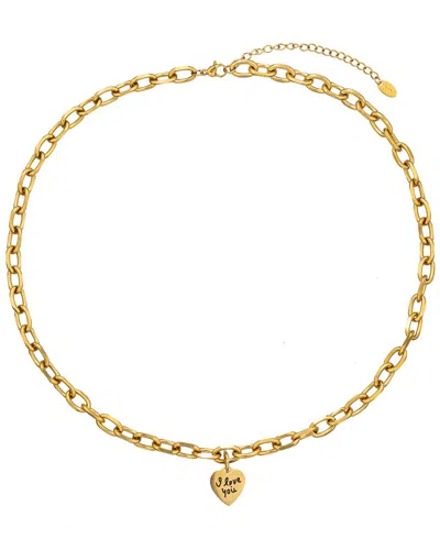 Eye Candy La The Luxe Collection Titanium I Love You Pendant Necklace