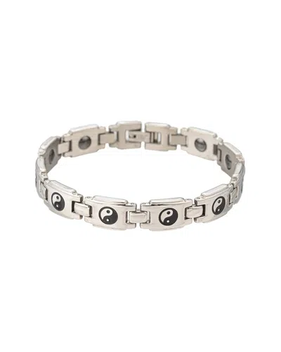 EYE CANDY LA EYE CANDY LA TITANIUM YIN AND YANG CHAIN BRACELET