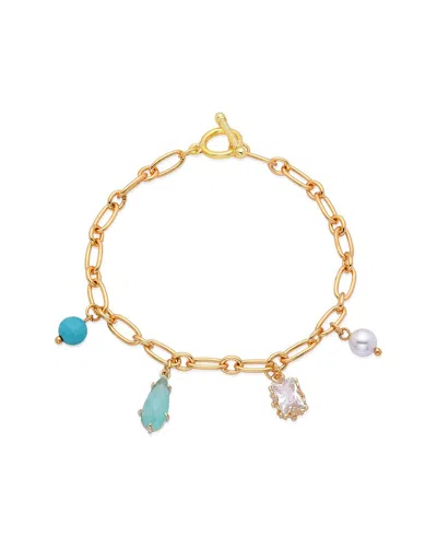 Eye Candy La Victoria Chain Link Charm Bracelet In Gold