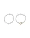 Eye Candy La White Jade Stack Bracelet In White