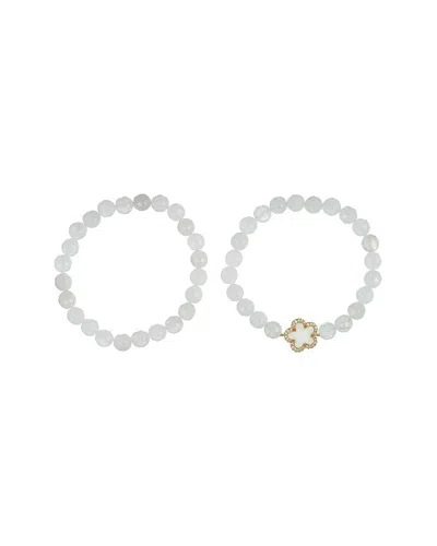 EYE CANDY LA EYE CANDY LA WHITE JADE STACK BRACELET