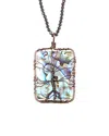 Eye Candy La Wire Wrapped Tree Abalone Stone Pendant Necklace
