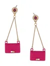 Eye Candy La Women's 18k Goldplated & Cubic Zirconia Purse Drop Earrings In Brass