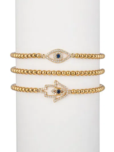 Eye Candy La Women's 3-piece 18k Goldplated & Cubic Zirconia Bracelet Set