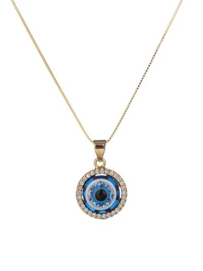 Eye Candy La Women's Alicaia Goldtone Sterling Silver, Brass, Cubic Zirconia & Evil Eye Pendant Necklace